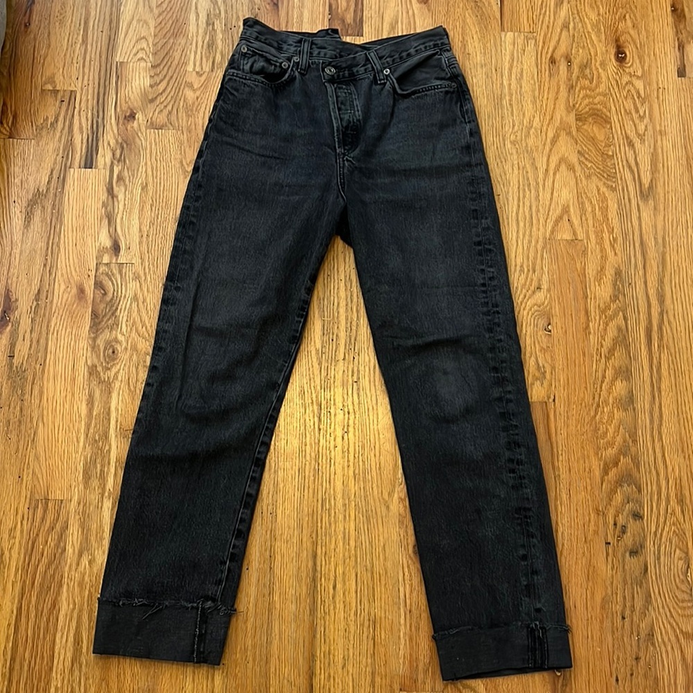 Agolde Assymetrical Black Jeans